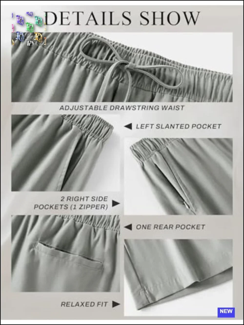 Mens Linen Shorts Elastic Waist Drawstring Summer Beach Golf Cargo Shorts